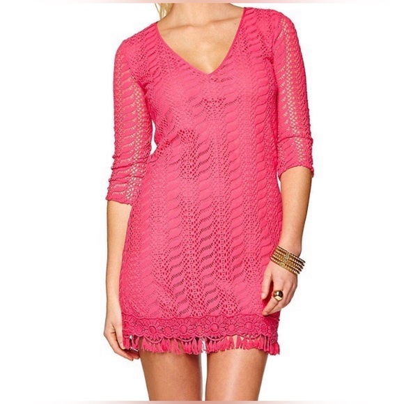 Lilly Pulitzer • Seminole Mini Dress • Crochet Zebra Lace • SZ XS • Retail $178 - Picture 1 of 14